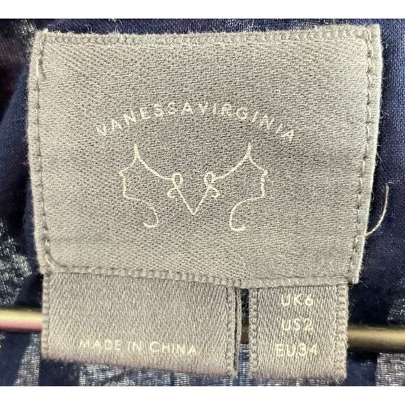 Anthropologie | Vanessa Virginia Women's Cold Shoulder Dress Size 2 100% Cotton - Picture 9 of 12